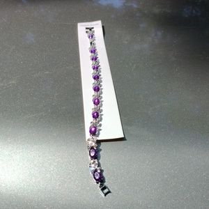 Beautiful amethyst and diamonique fashion bracelet